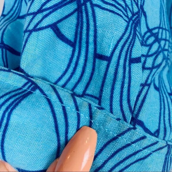 Emma James Linen Cotton Blazer Blue Ombre - Picture 6 of 14